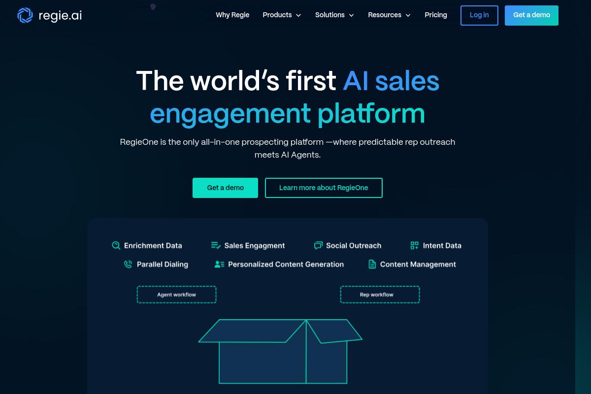 screenshot of RegieOne:_AI_Sales_Engagement_Platform