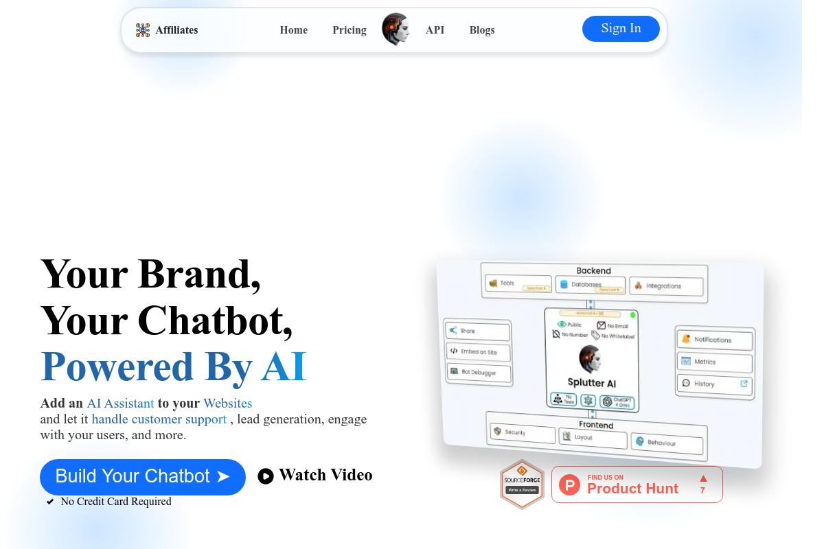 screenshot of Splutter_AI_Chatbot_Solution